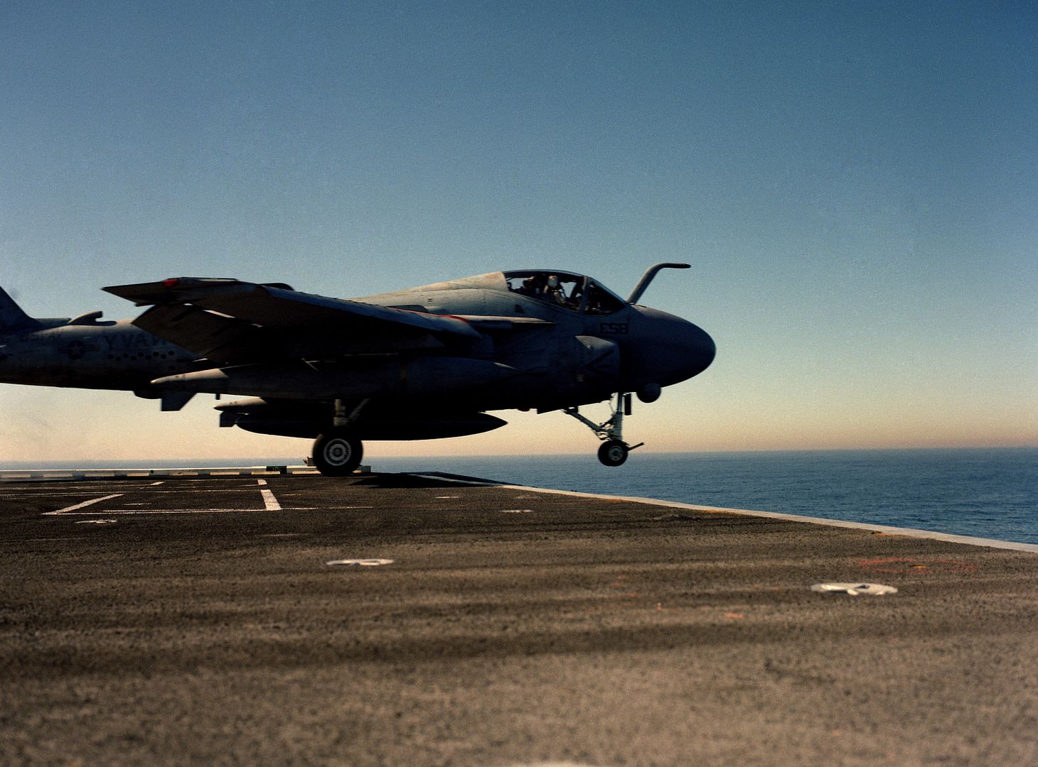 An A 6E Intruder Aircraft Is Launched From The Nuclear Powered Aircraft Carrier USS CARL VINSON 
