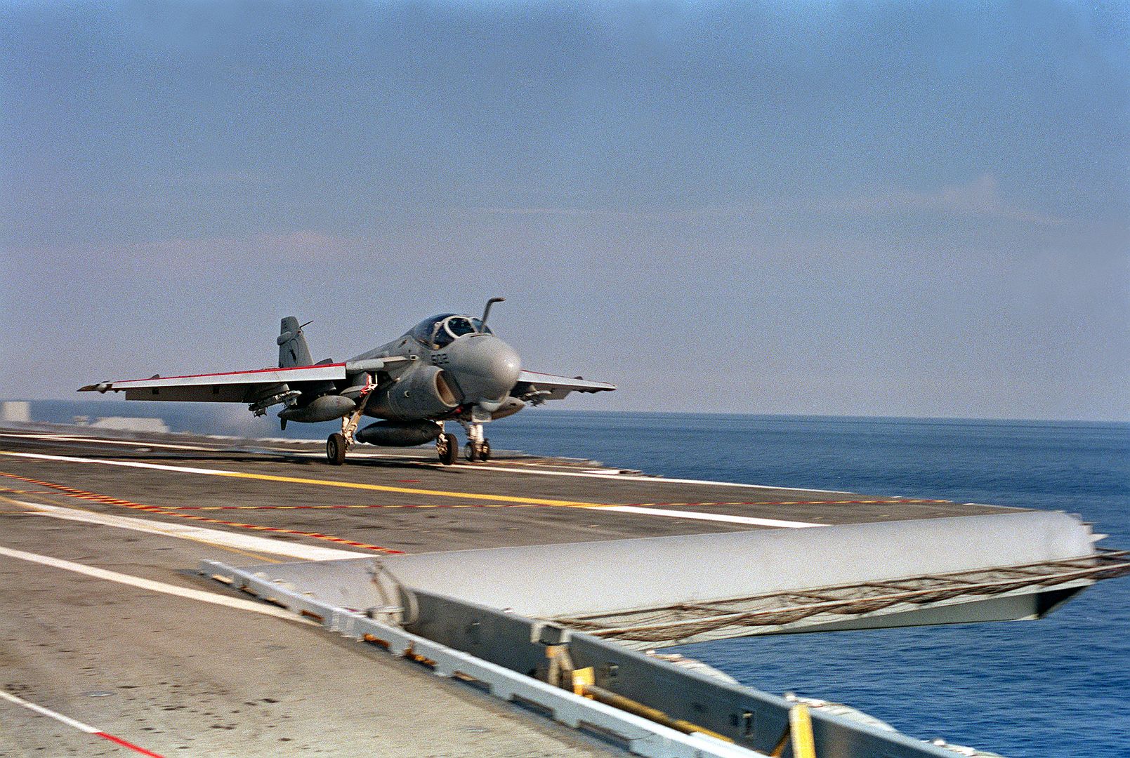 An A 6E Intruder Aircraft Of Attack Squadron 35 Is Launched During Flight Operations Aboard The Aircraft Carrier USS SARATOGA