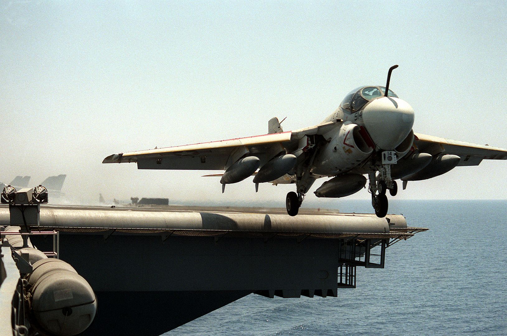 An Attack Squadron 165 KA 6D Intruder Aircraft Prepares To Land Aboard The Aircraft Carrier USS KITTY HAWK 1