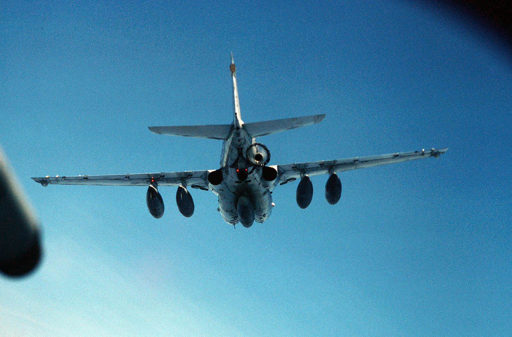 An Attack Squadron 176 KA 6D Intruder Aircraft Deploys Its Refueling Drogue For An Approaching Aircraft During A Flight Off Of The Aircraft Carrier USS FORRESTAL