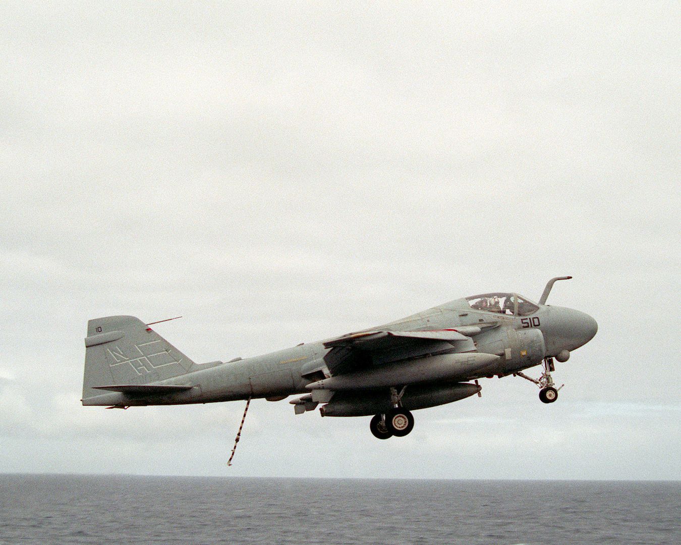 An Attack Squadron 95 A 6E Intruder Aircraft Flies Off After Missing The Arresting Wire On The Flight Deck Of The Nuclear Powered Aircraft Carrier USS ABRAHAM LINCOLN