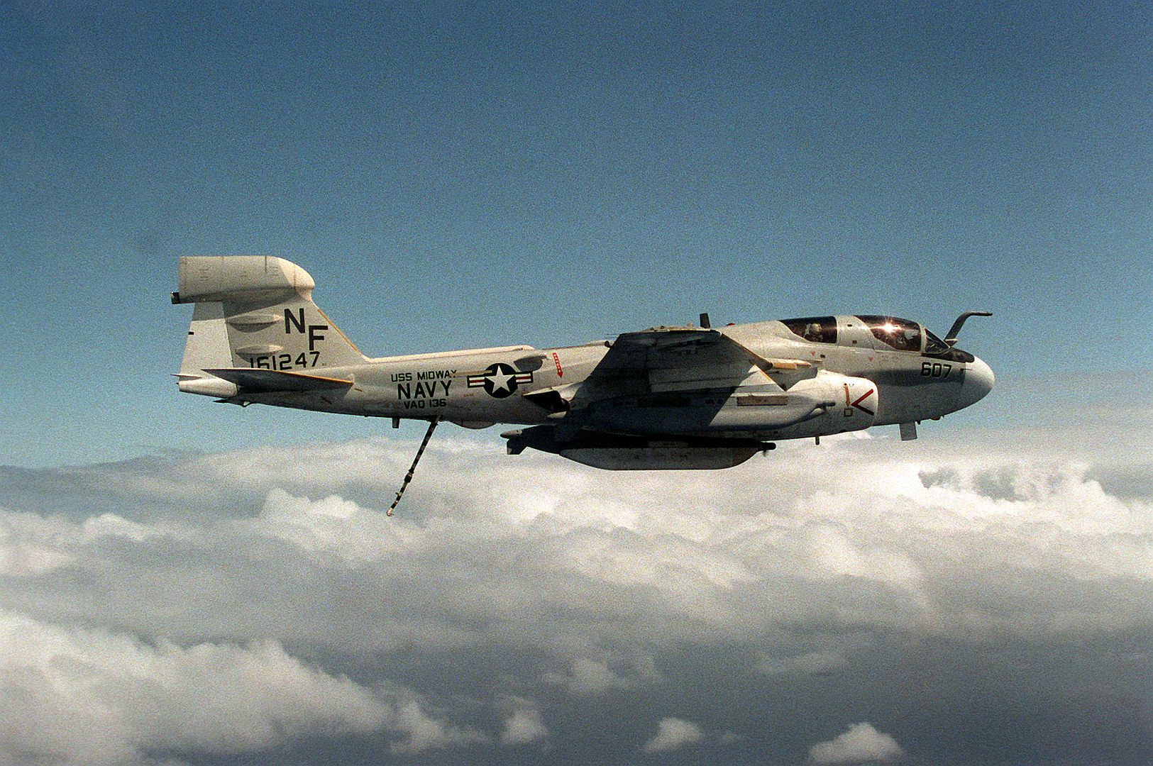 Air Right Side View Of A Tactical Electronic Warfare Squadron 136