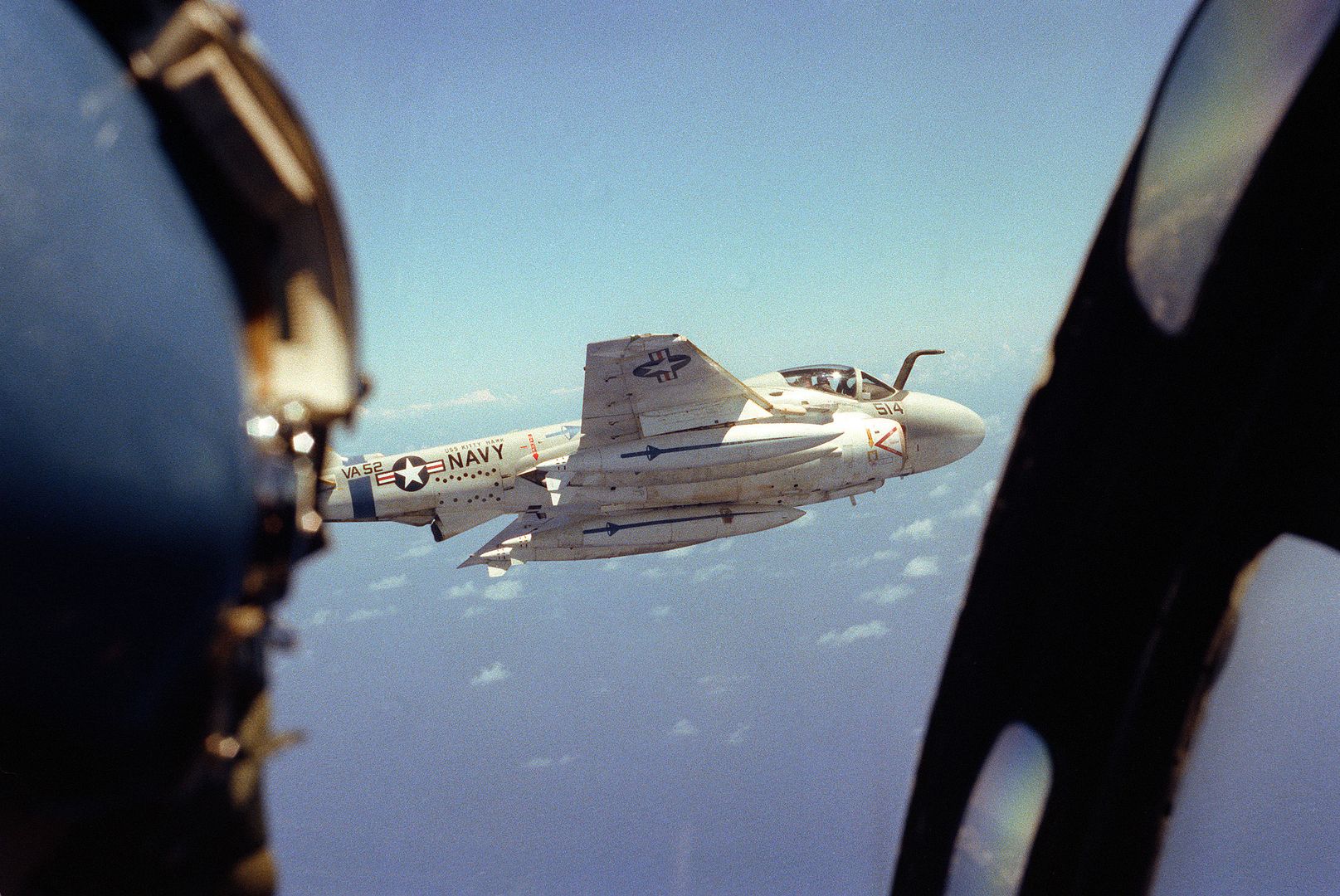 An Air To Air View Of A KA 6D Intruder Tanker Aircraft From Attack Squadron 52 Assigned To The Aircraft Carrier USS KITTY HAWK