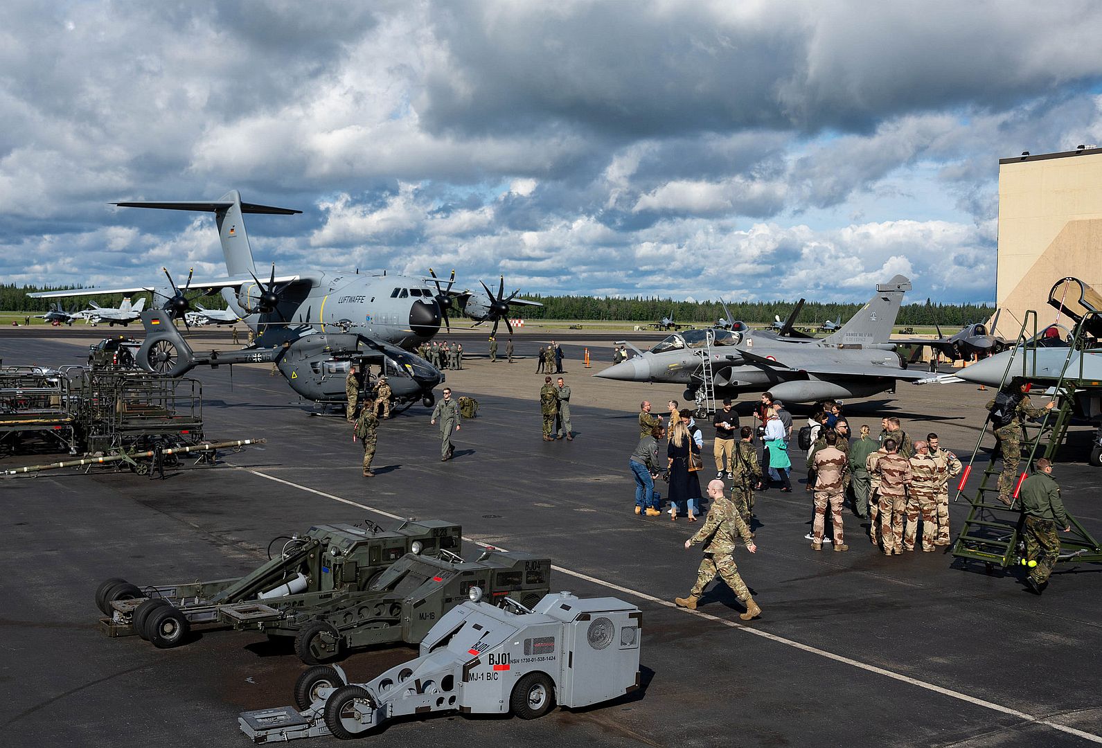 Arctic Defender 24 Participants View Static Aircraft Displays