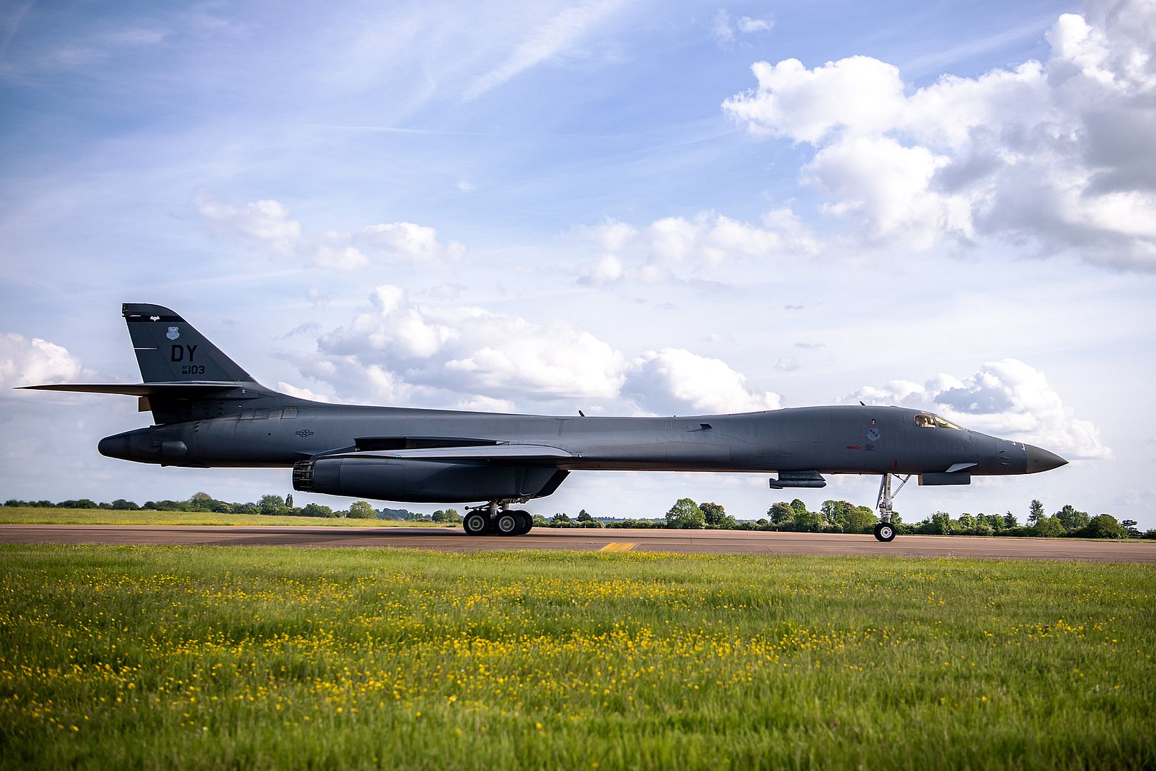 1B Lancer From The 9th Expeditionary Bomb Squadron Taxis On The Runway At RAF Fairford United Kingdom May 23 2023