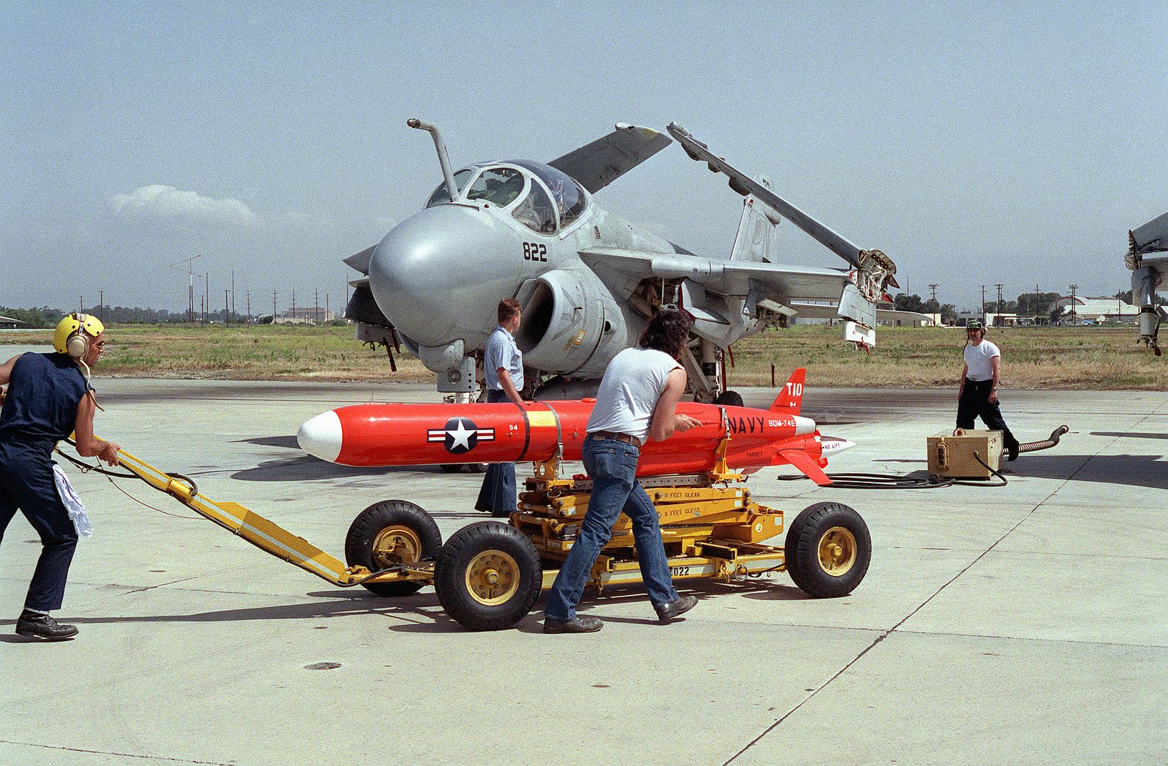 BQM 74E Target Drone To An Attack Squadron 128 A 6E Intruder Aircraft During Operational Test And Evaluation Exercises Conducted By The Missile Targets Division Of The Naval Air Warfare Center Weapons Division