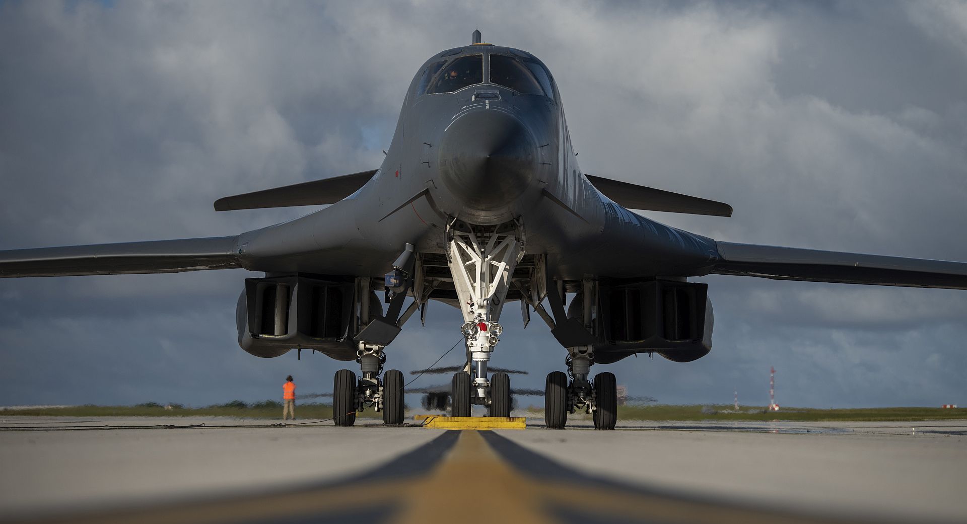 B 1B Lancer Waits To Park At Andersen Air Force Base Guam May 14 2020 B 1B Lancer Waits To Park At Andersen Air Force Base Guam May 14 2020