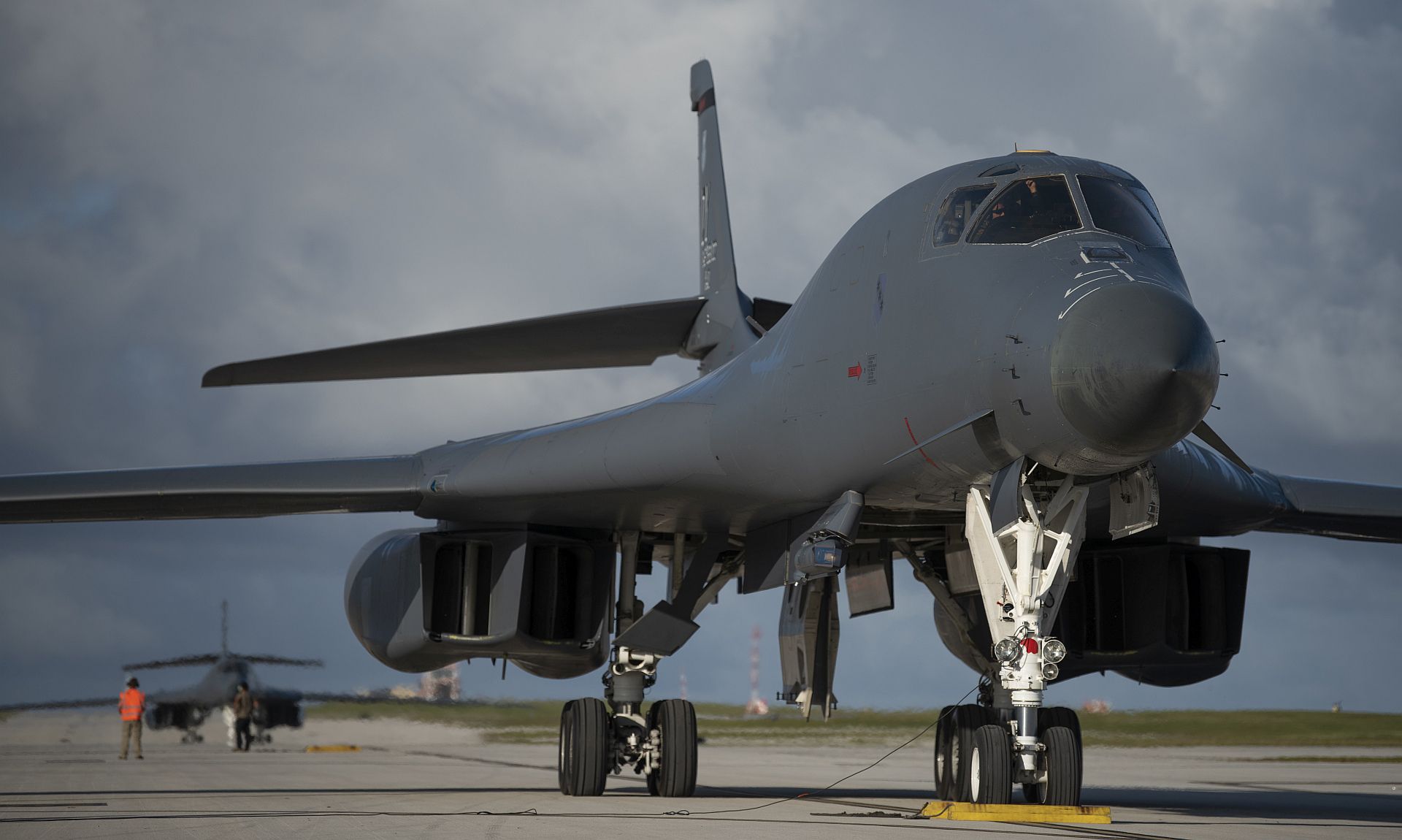 B 1B Lancer Waits To Park At Andersen Air Force Base Guam May 14 2020 1 B 1B Lancer Waits To Park At Andersen Air Force Base Guam May 14 2020 1