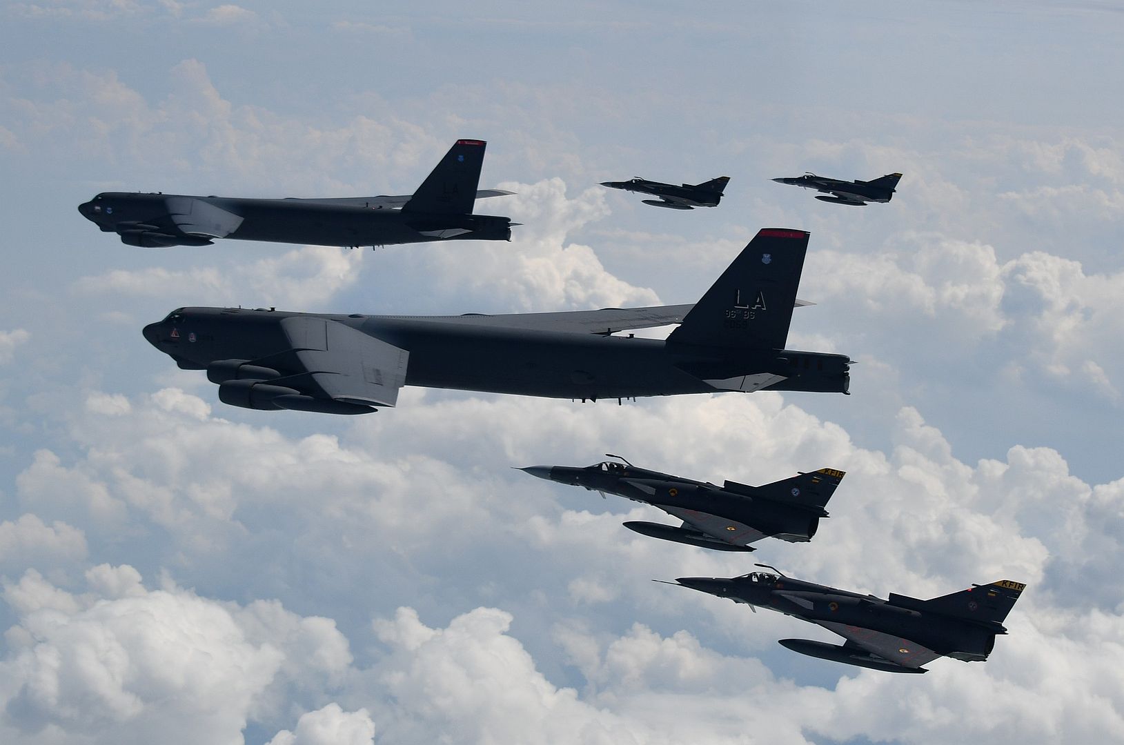 B 52H Stratofortress And Colombian Air Force Kfirs Fighter Aircraft Participate In Brothers Shield A Colombian Air Force