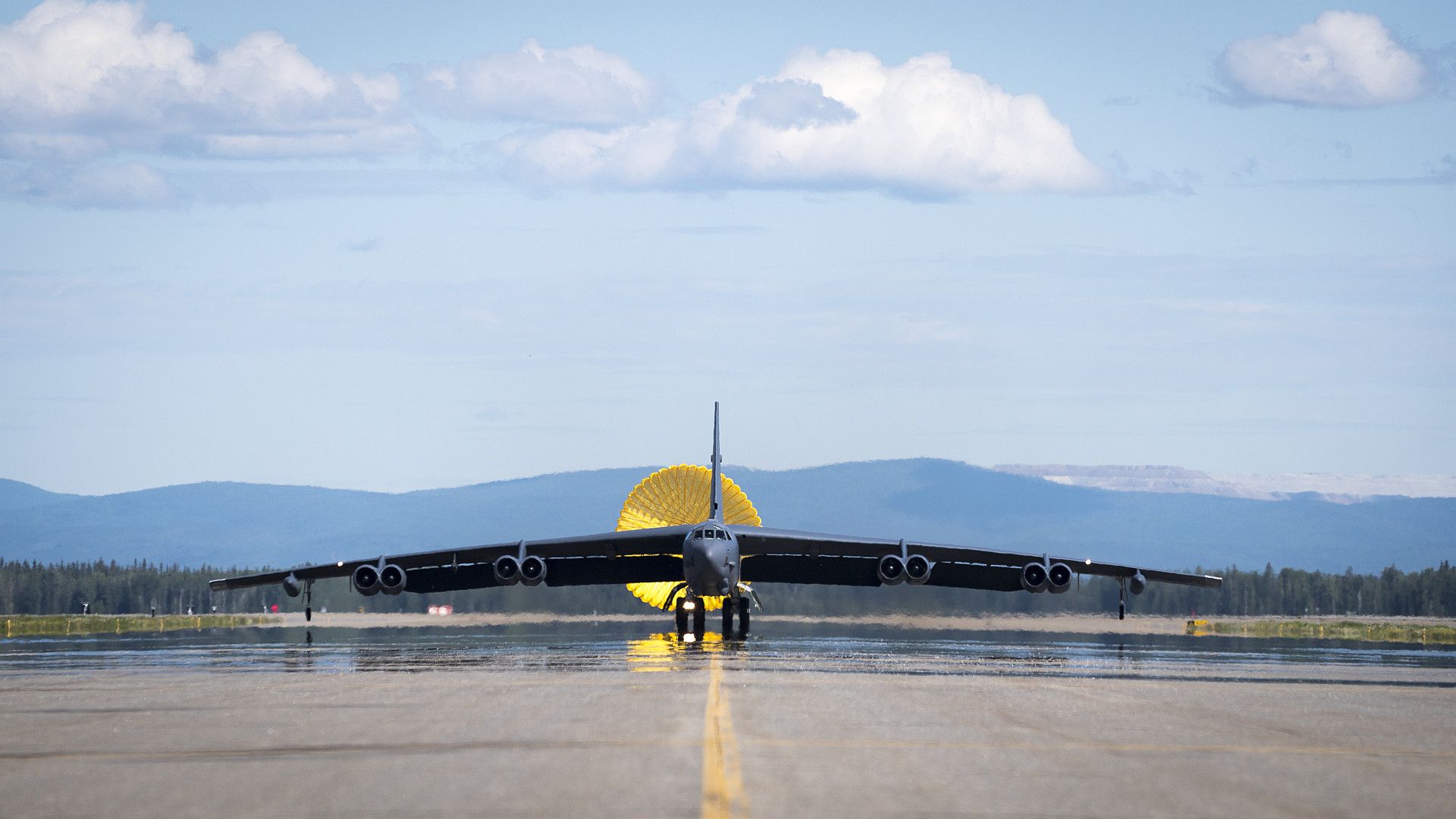  Taxis Down The Flightline At Eielson Air Force Base Alaska 