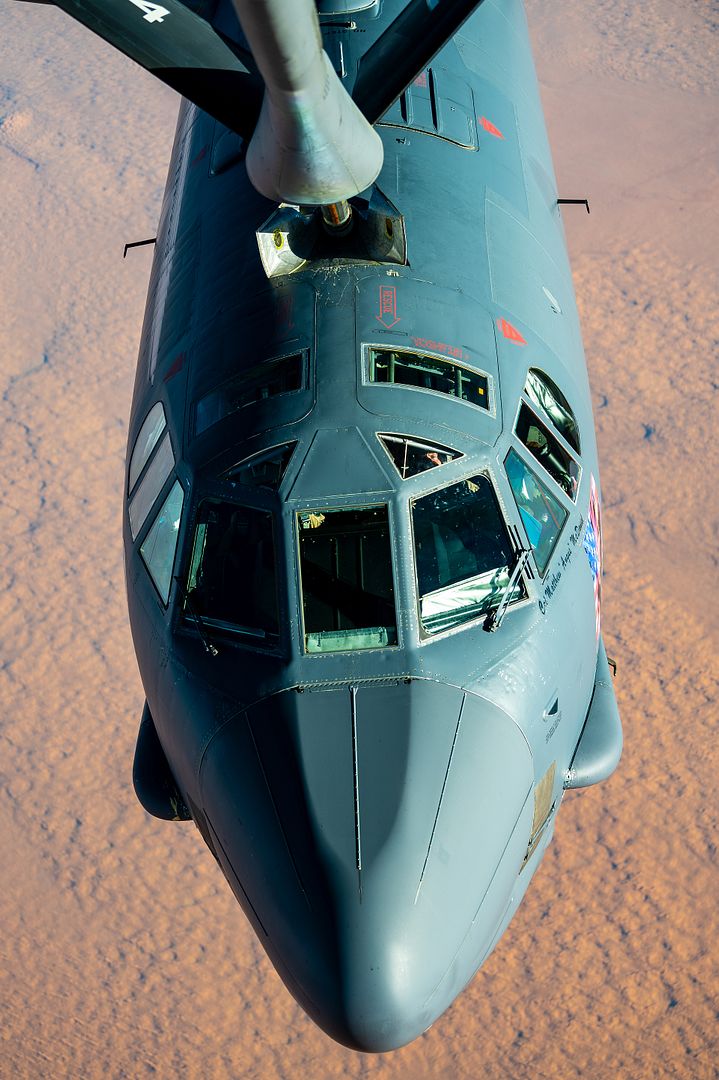 B 52 Stratofortress Assigned To The 2nd Bomb Wing Flies Over Southwest Asia During A Aerial Refueling Mission With KC 135 Stratotanker Aircraft Assigned To The 340th Expeditionary Air Refueling Squadron 2