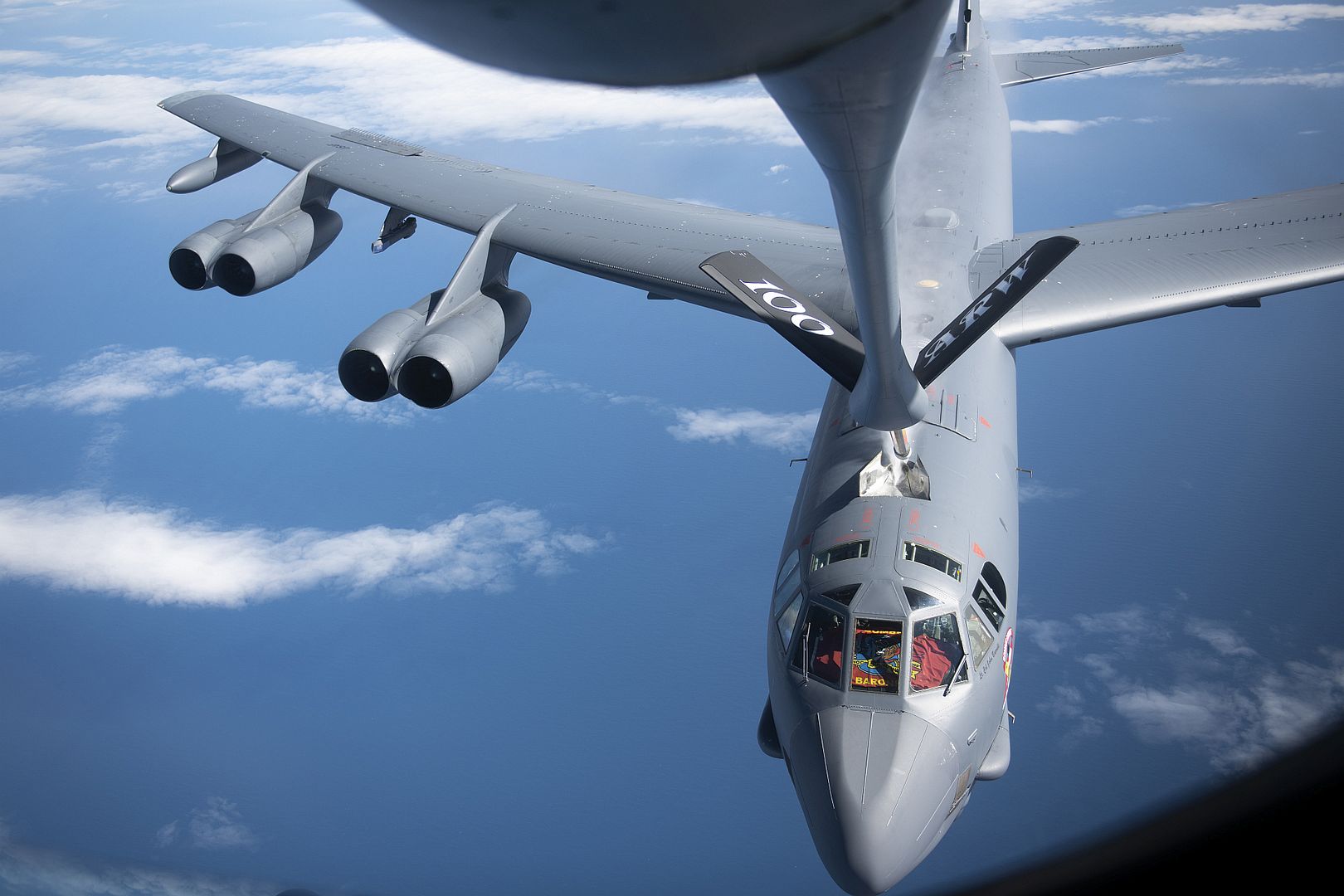 B 52 Stratofortress From The 5th Bomb Wing Minot Air Force Base North Dakota Breaks Away From A KC 135 Stratotanker