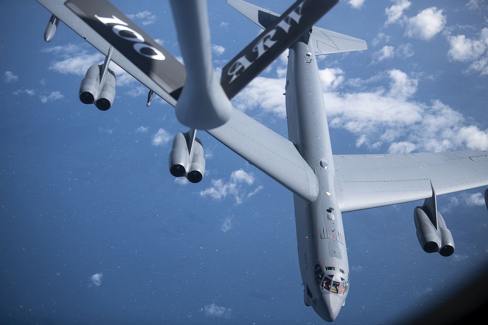 B 52 Stratofortress From The 5th Bomb Wing Minot Air Force Base North Dakota Breaks Away From A KC 135 Stratotanker 1