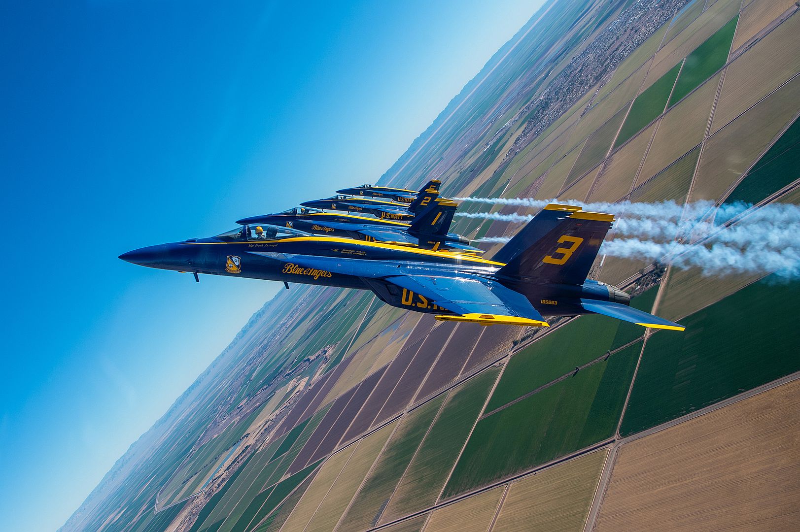  Perform The Line Abreast Loop Maneuver During A Training Flight Over Naval Air Facility