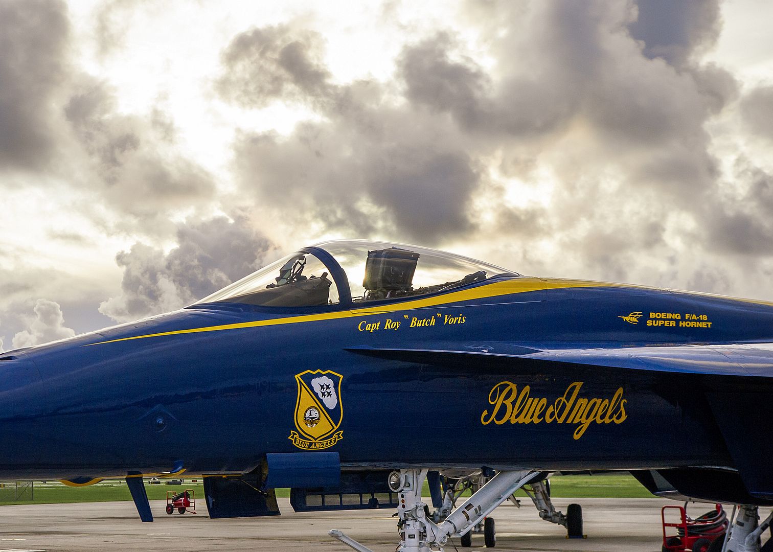 Blue Angels FA 18 Super Hornet Is Parked On The Flight Line At Naval Air Station Pensacola Florida 1