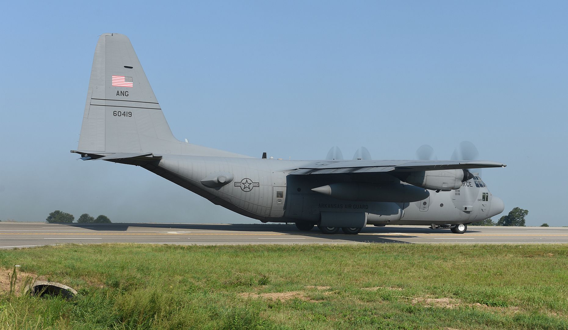 130H Cargo Plane Prepares To Take Off On Arkansas Highway 63 As Part Of A Humanitarian Training Mission In Conjunction With The Multinational Exercise Operation Emerald Warrior 130H Cargo Plane Prepares To Take Off On Arkansas Highway 63 As Part Of A Humanitarian Training Mission In Conjunction With The Multinational Exercise Operation Emerald Warrior