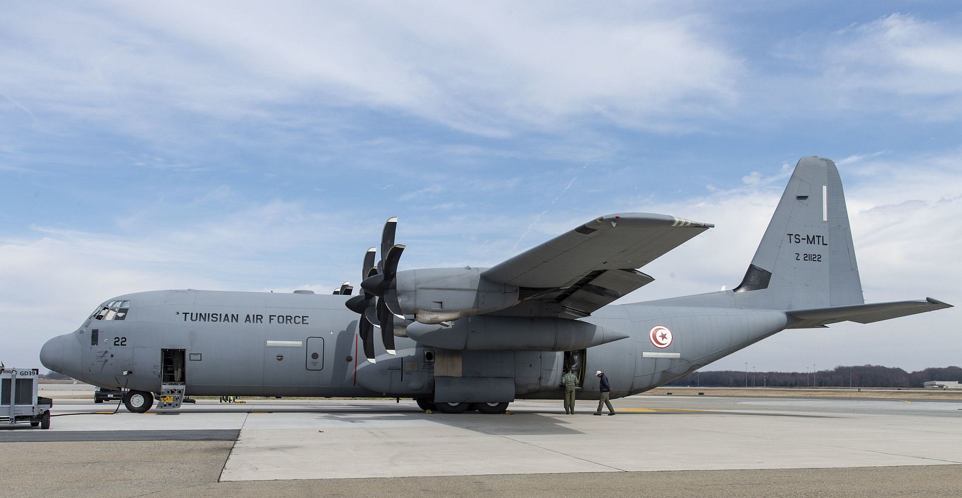 130J Super Hercules Sits A Parking Spot After Picking Up Foreign Military Sales Cargo At Dover Air Force Base Delaware March 10 2022