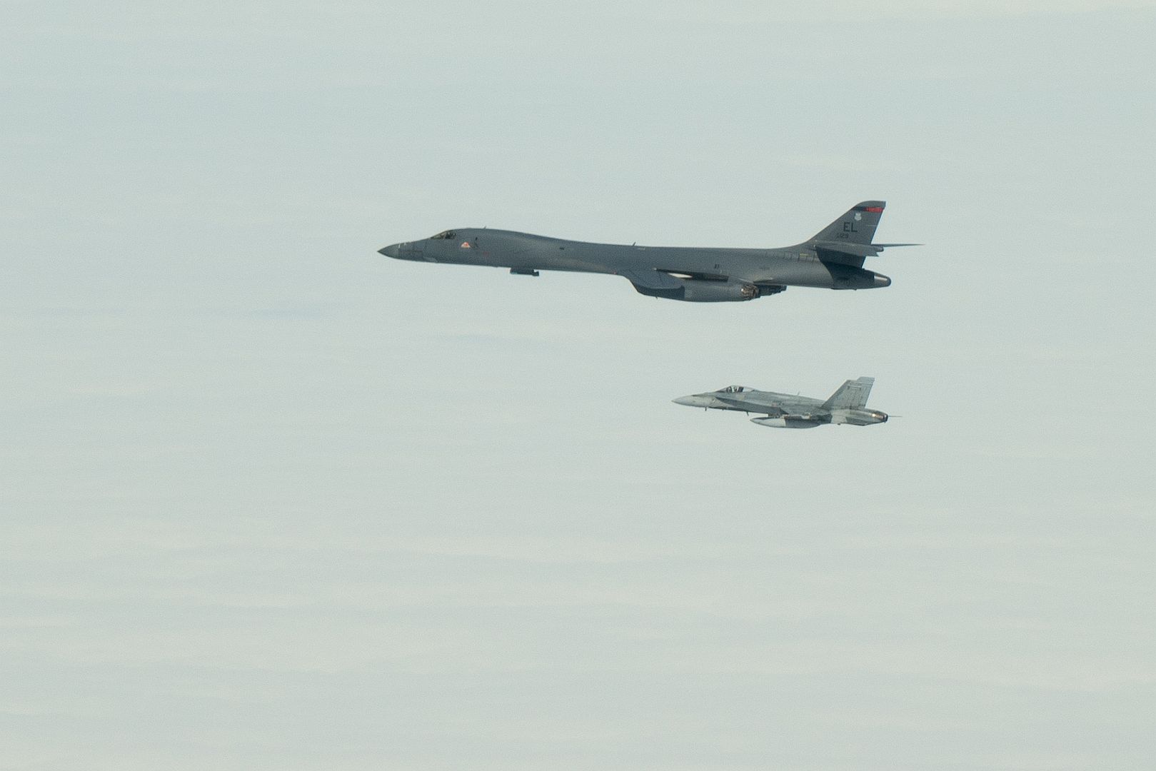 CF 18s And F 16s Supported By KC 135 Stratotankers Conducted Intercepts Of The USSTRATCOM B 1s