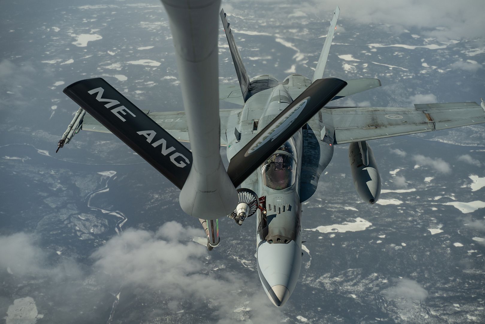 CF 18s And F 16s Supported By KC 135 Stratotankers Conducted Intercepts Of The USSTRATCOM B 1s 1