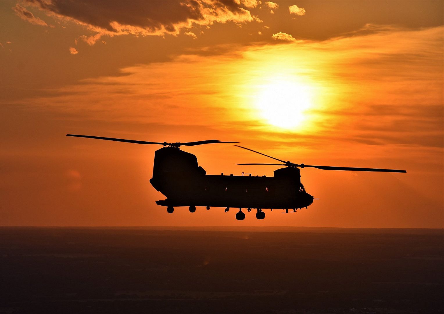 CH 47 Chinook Helicopter Operated By Soldiers With Bravo Company 