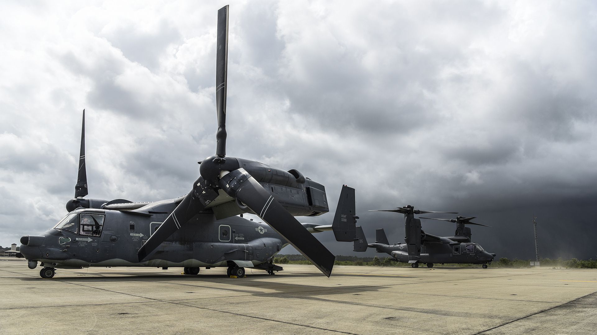 CV 22B Osprey Tiltrotor Aircraft Assigned To The 801st Special Operations Aircraft Maintenance Squadron