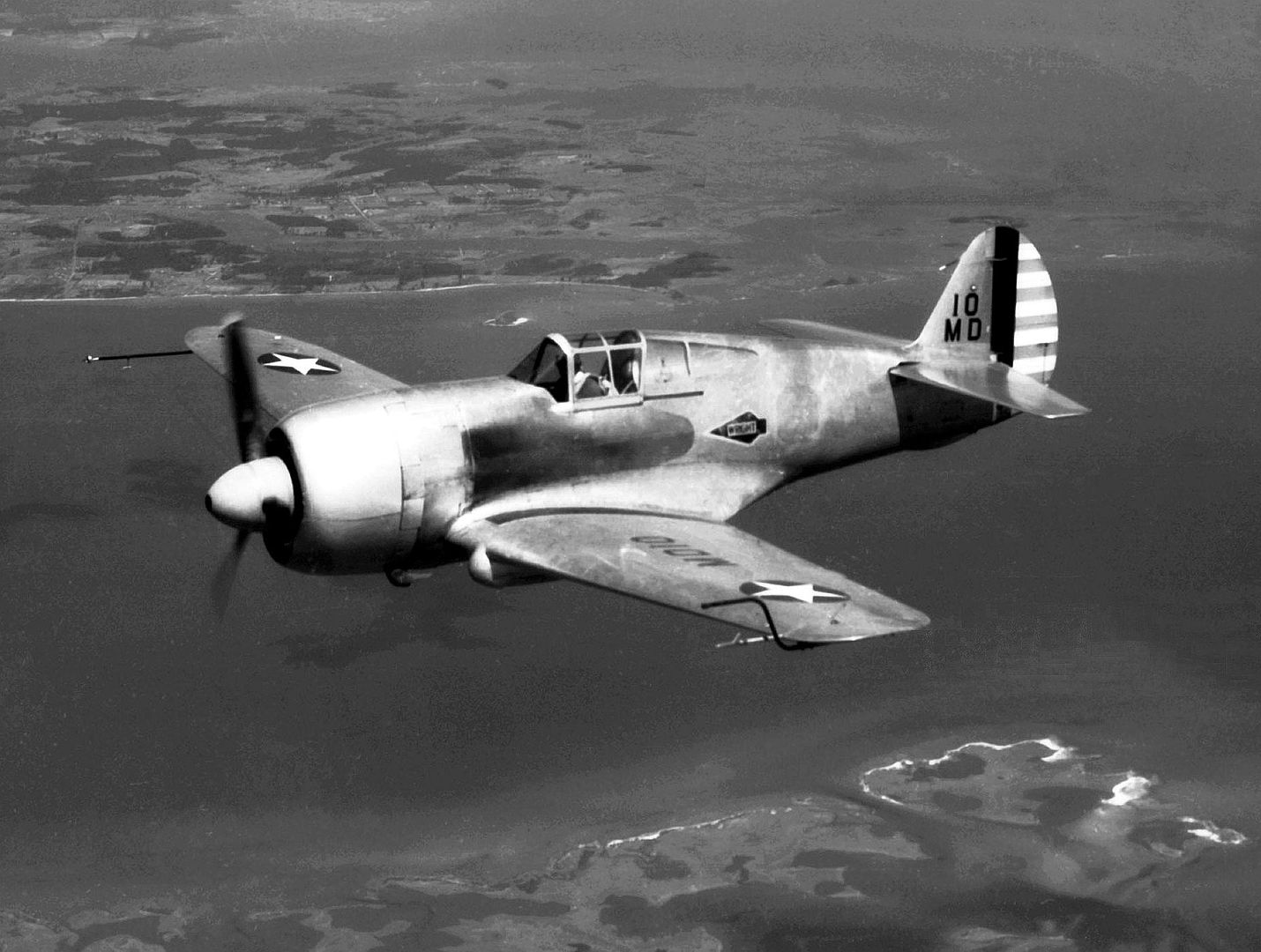 Curtiss XP 42 In Flight 1945