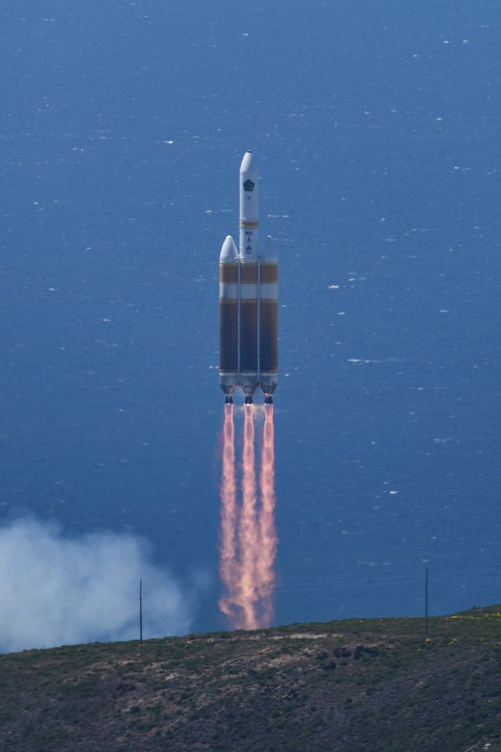 Delta IV Heavy Rocket Carrying A National Reconnaissance Office Payload Launched By Team Vandenberg