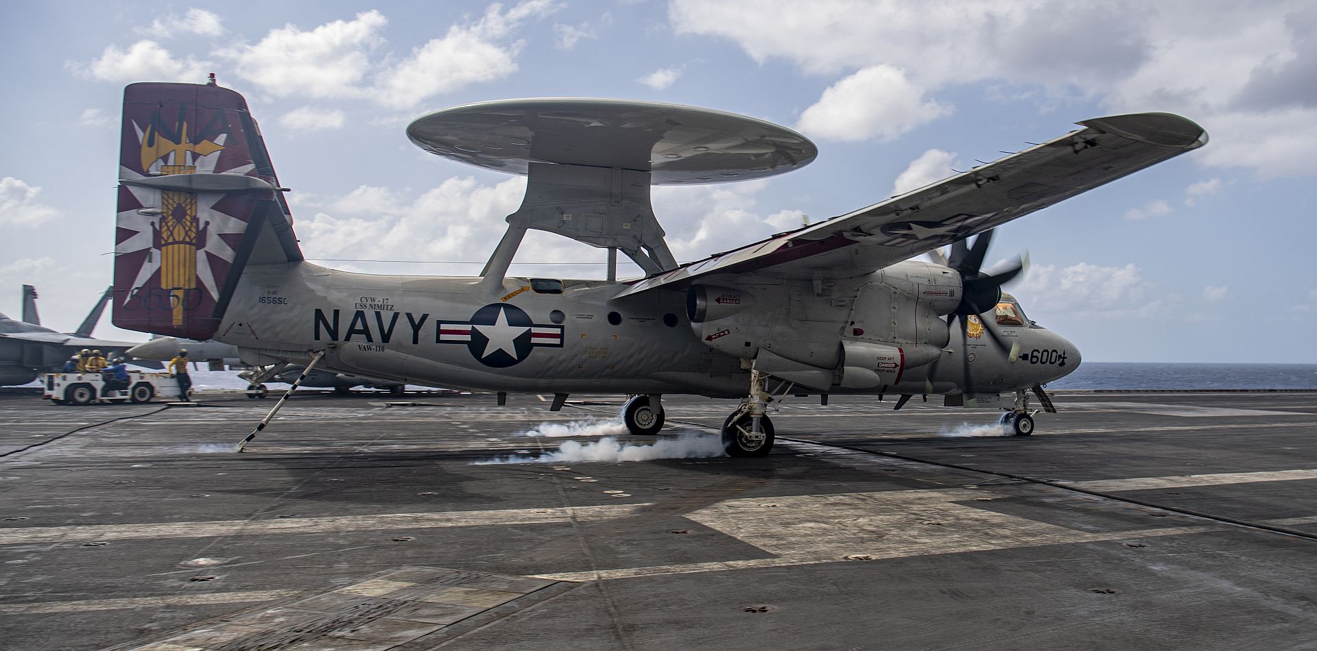  116 Makes An Arrested Landing On The Flight Deck Of The Aircraft Carrier USS Nimitz