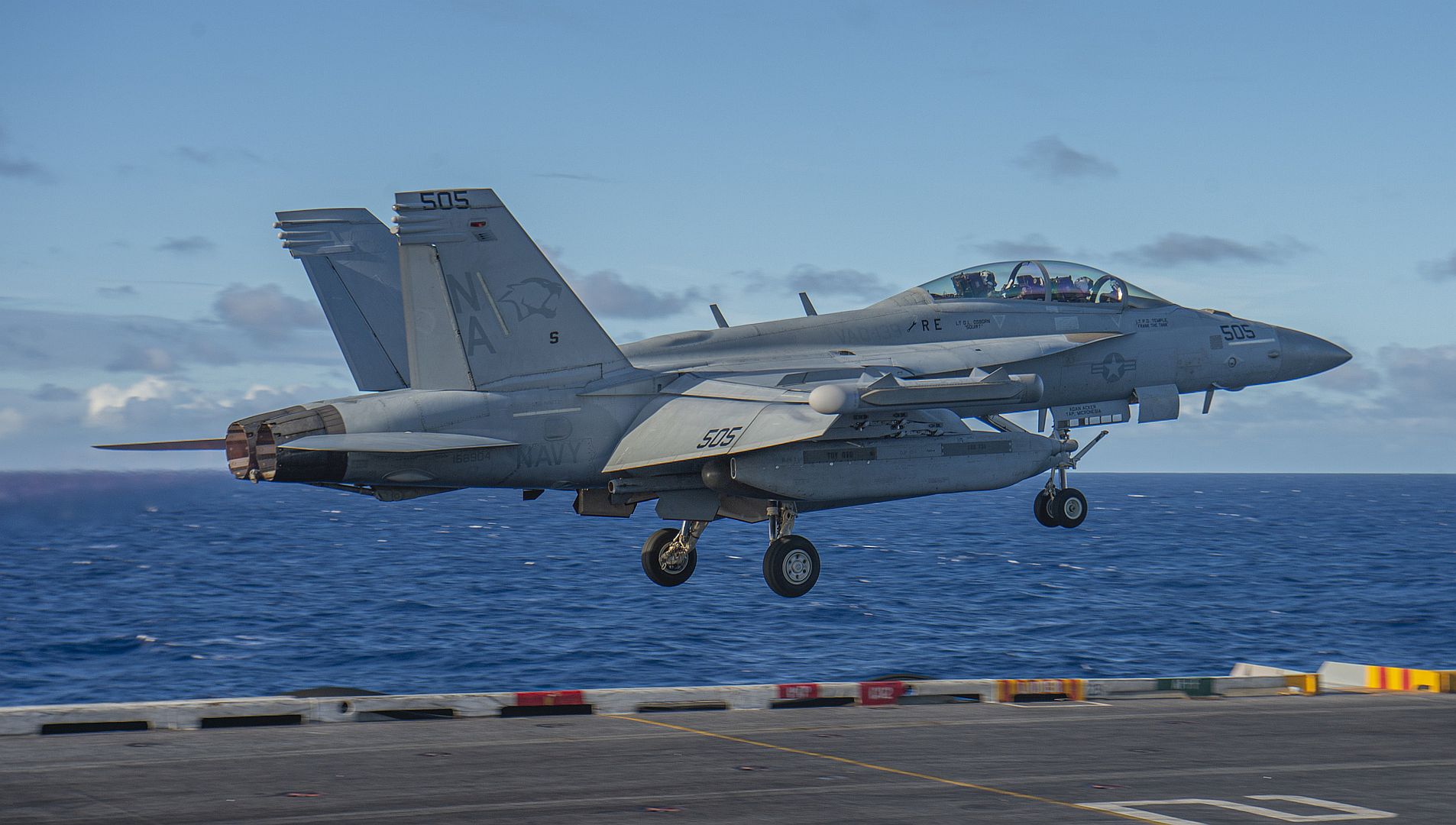 18G Growler From The Cougars Of Electronic Attack Squadron 139 Launches From The Aircraft Carrier USS Nimitz