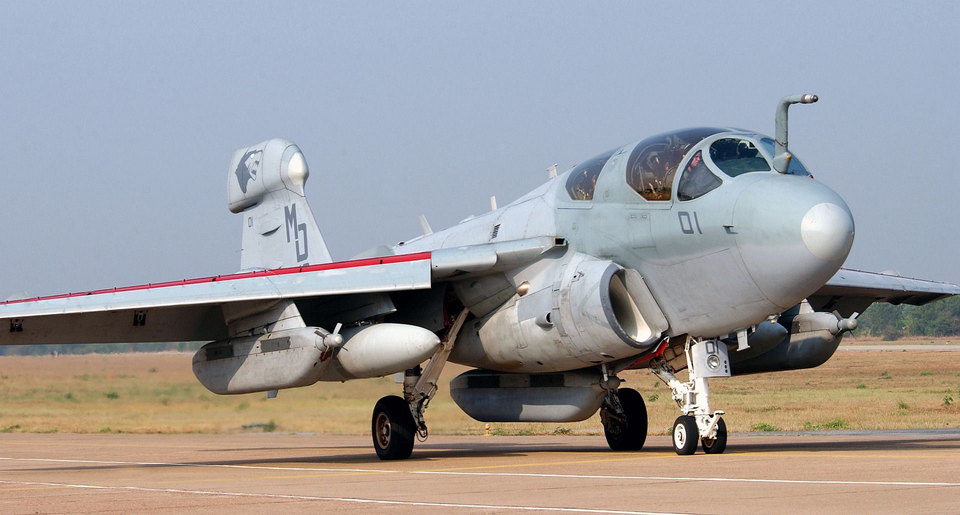 6B Prowler Aircraft Assigned To Marine Tactical Electronic Warfare Squadron Three Prepares For Take Off At Korat Royal Thai Air Force Base Thailand