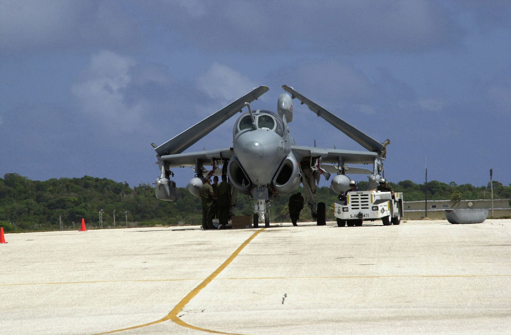 EA6B Prowler Assigned To The Marine Tactical Electronic Warfare Squadron 2 At Marine Corps Air Station Iwakuni Japan On Andersen Air Force Base Guam In Support Of Exercise COPE NORTH 2002 
