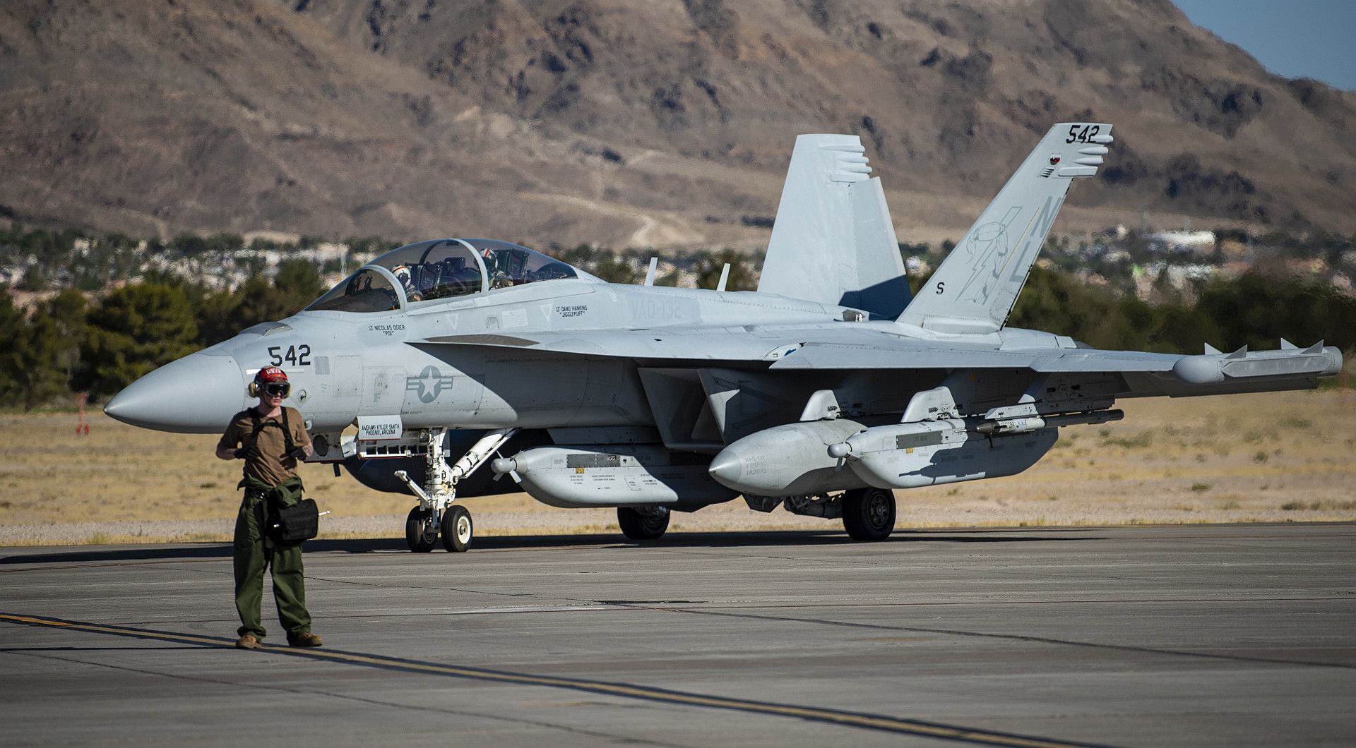 EA 18G Growler Aircraft Assigned To Electronic Attack Squadron 132 At Naval Air Station Whidbey Island Washington