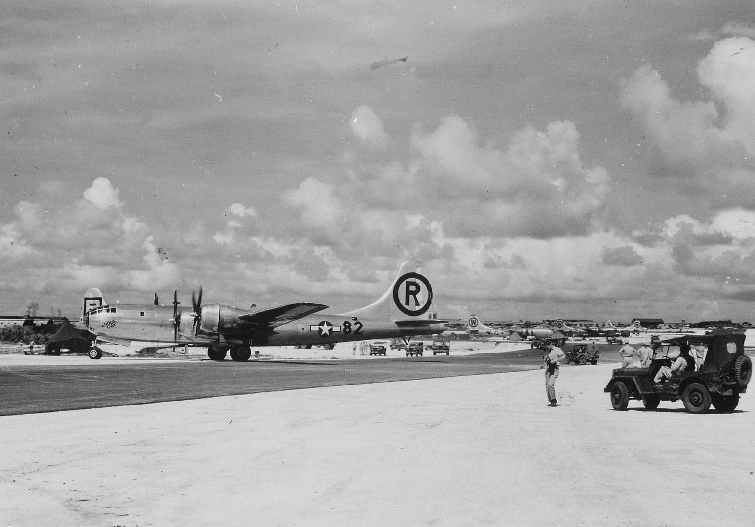 Enola Gay Taxiing To Hard Stand Upon Return From First Atomic Bomb Strike1