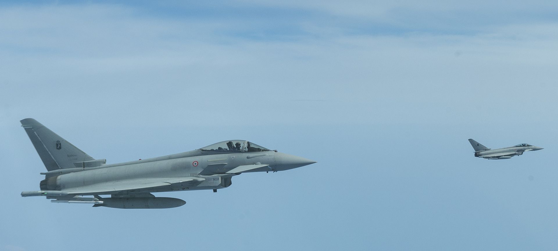 Eurofighter Typhoons Fly Beside A B 52H Stratofortress Assigned To The 5th Bomb Wing At Minot Air Force Base North Dakota