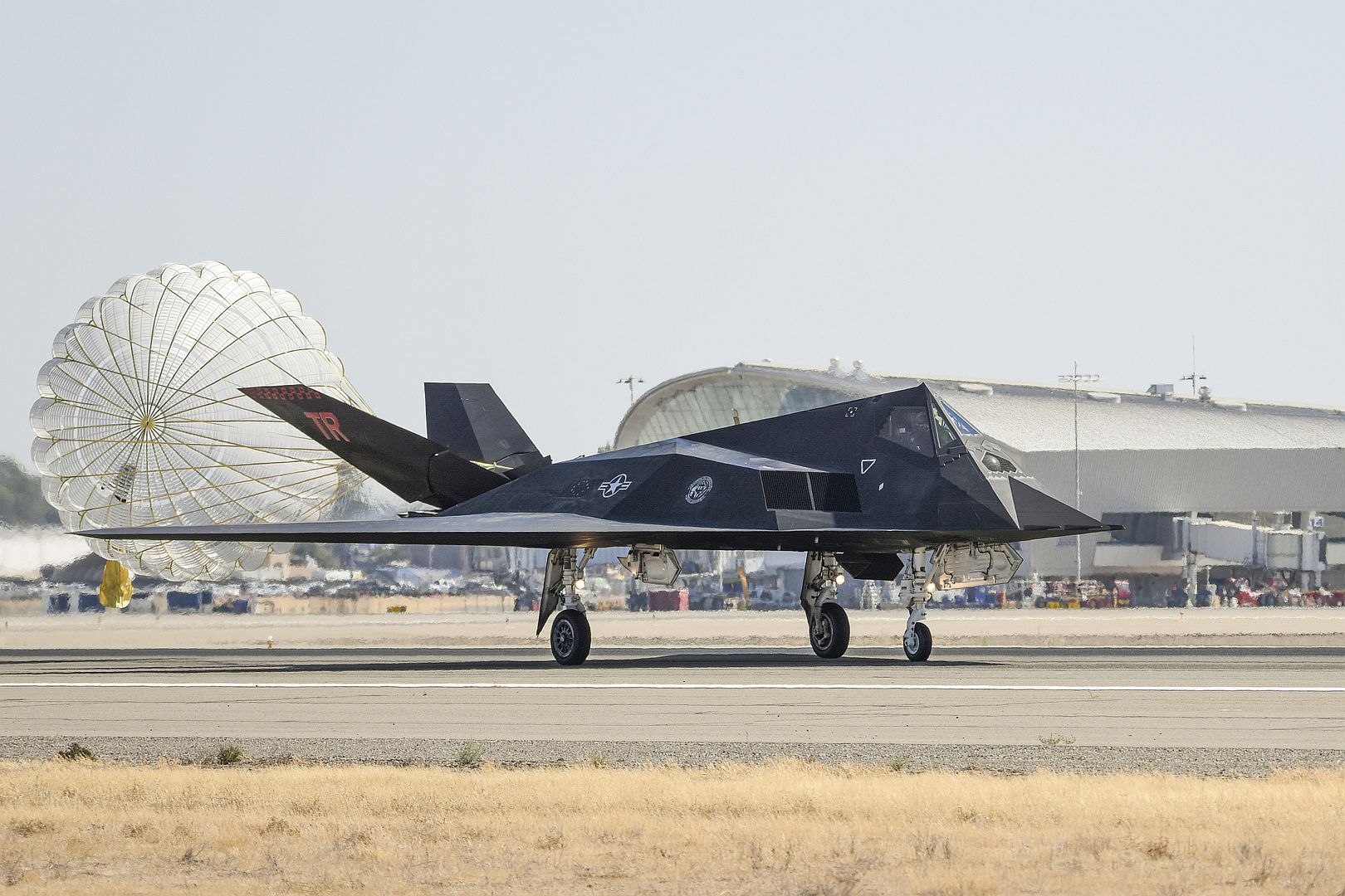 117 Nighthawk Lands For The First Time At The Fresno Yosemite International Airport