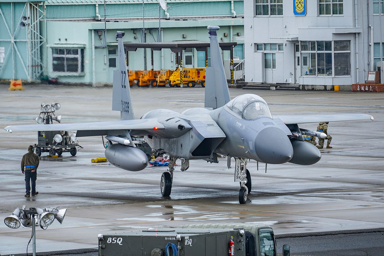 15C Eagle Begins Taxiing On The Tsuiki Air Base Flightline March 22 2022