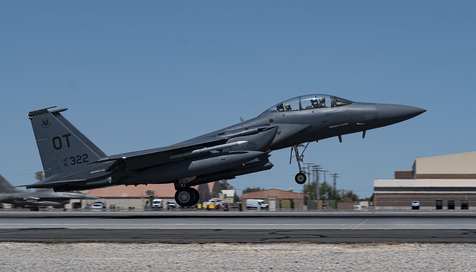15E Strike Eagle Assigned To The 422nd Test And Evaluation Squadron Lands At Nellis Air Force Base Nevada May 4 2022