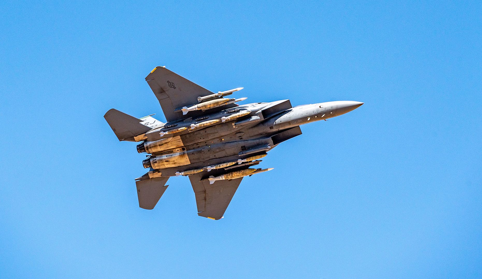 15E Strike Eagle Conducts A Sortie During A Routine Training Exercise At An Undisclosed Location In Southwest Asia July 7 2022 15E Strike Eagle Conducts A Sortie During A Routine Training Exercise At An Undisclosed Location In Southwest Asia July 7 2022