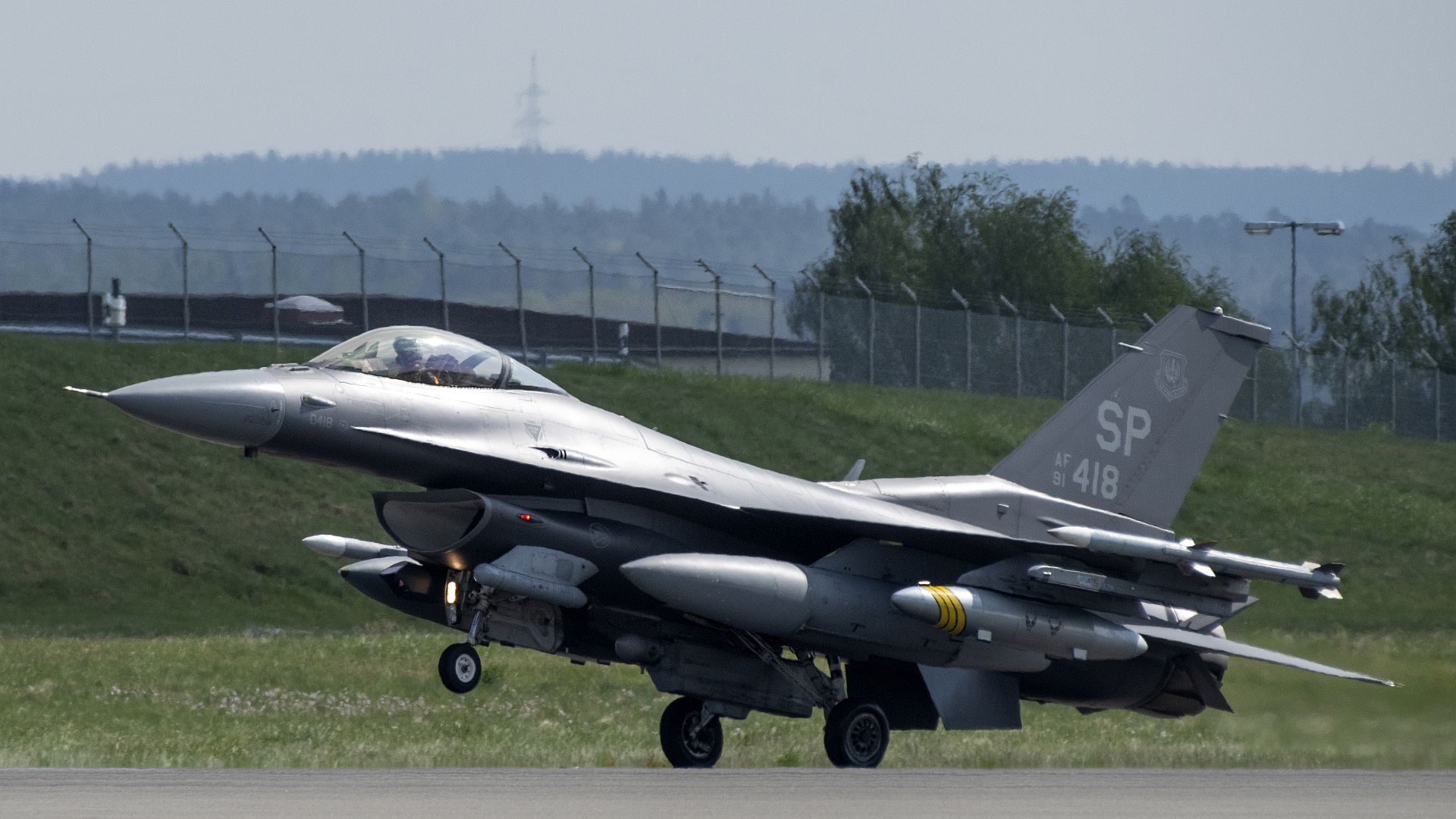 16 Fighting Falcon Aircraft Assigned To The 480th Fighter Squadron Lands At Spangdahlem Air Base Germany April 30 2022