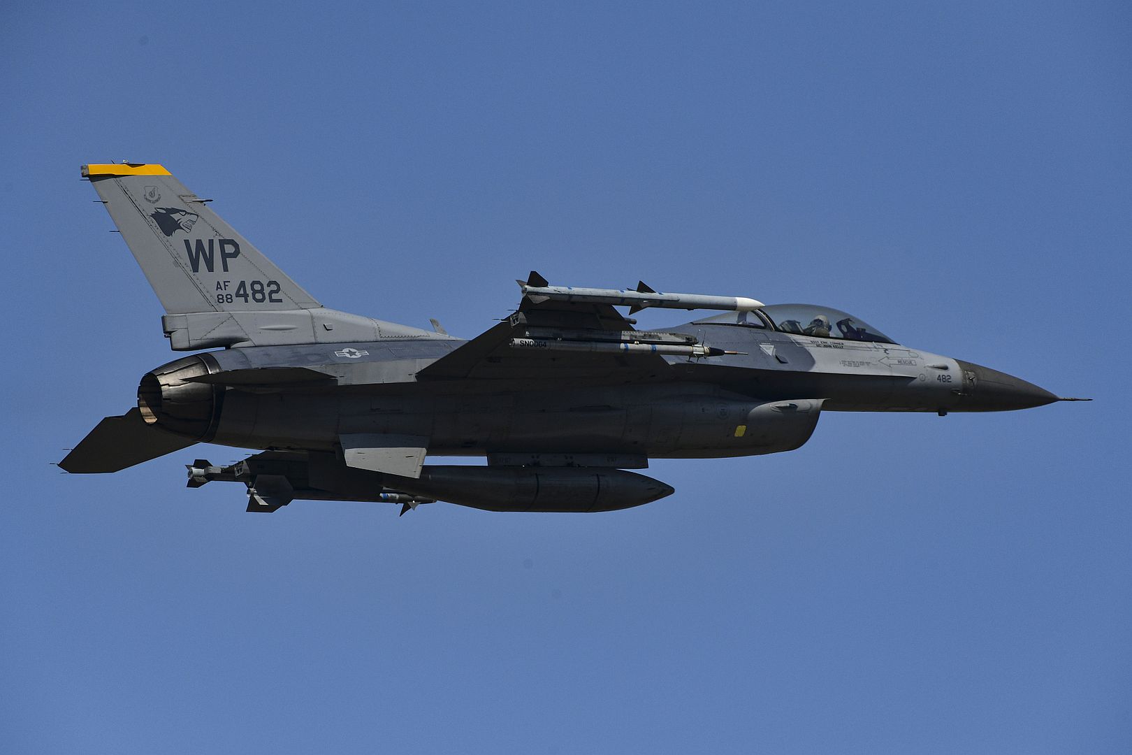 16 Fighting Falcon Assigned To The 80th Fighter Squadron Flies Over Kunsan Air Base Republic Of Korea April 19 2022 16 Fighting Falcon Assigned To The 80th Fighter Squadron Flies Over Kunsan Air Base Republic Of Korea April 19 2022