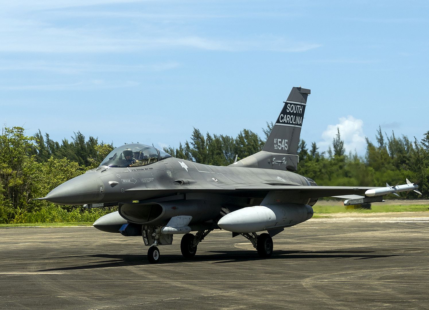 16 Fighting Falcon Fighter Jet Assigned To The 169th Fighter Wing South Carolina Air National Guard Arrives At The 156th Wing Airfield During Exercise Caribbean Fox 16 Fighting Falcon Fighter Jet Assigned To The 169th Fighter Wing South Carolina Air National Guard Arrives At The 156th Wing Airfield During Exercise Caribbean Fox