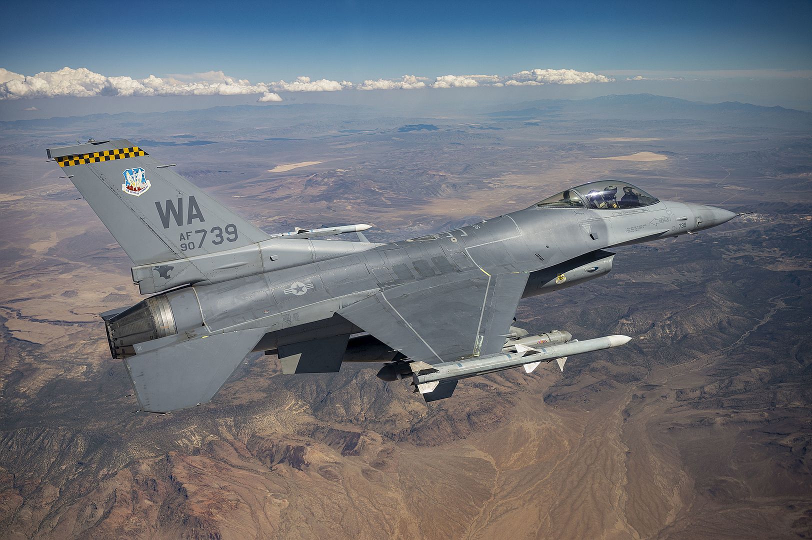 16 Fighting Falcon Piloted By Captain Tim REEF Joubert Instructor Pilot Assigned To The 64th Aggressor Squadron