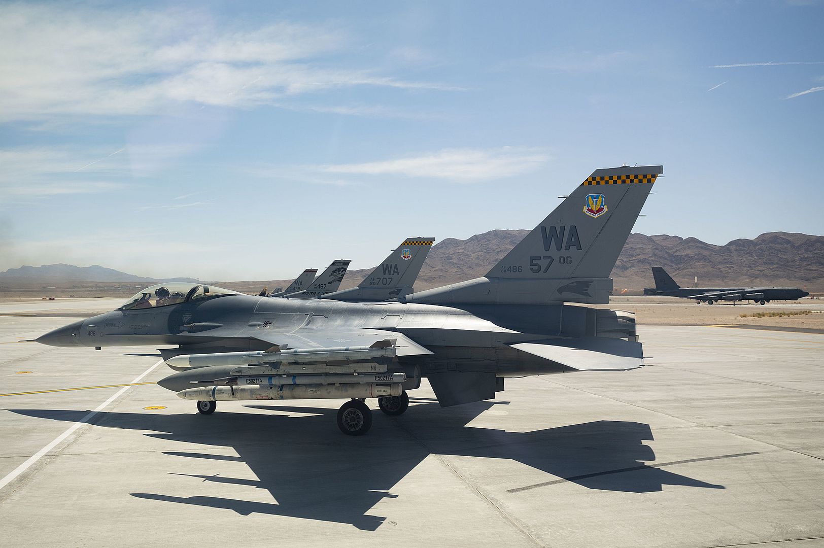 16 Fighting Falcons Assigned To The 64th Aggressor Squadron
