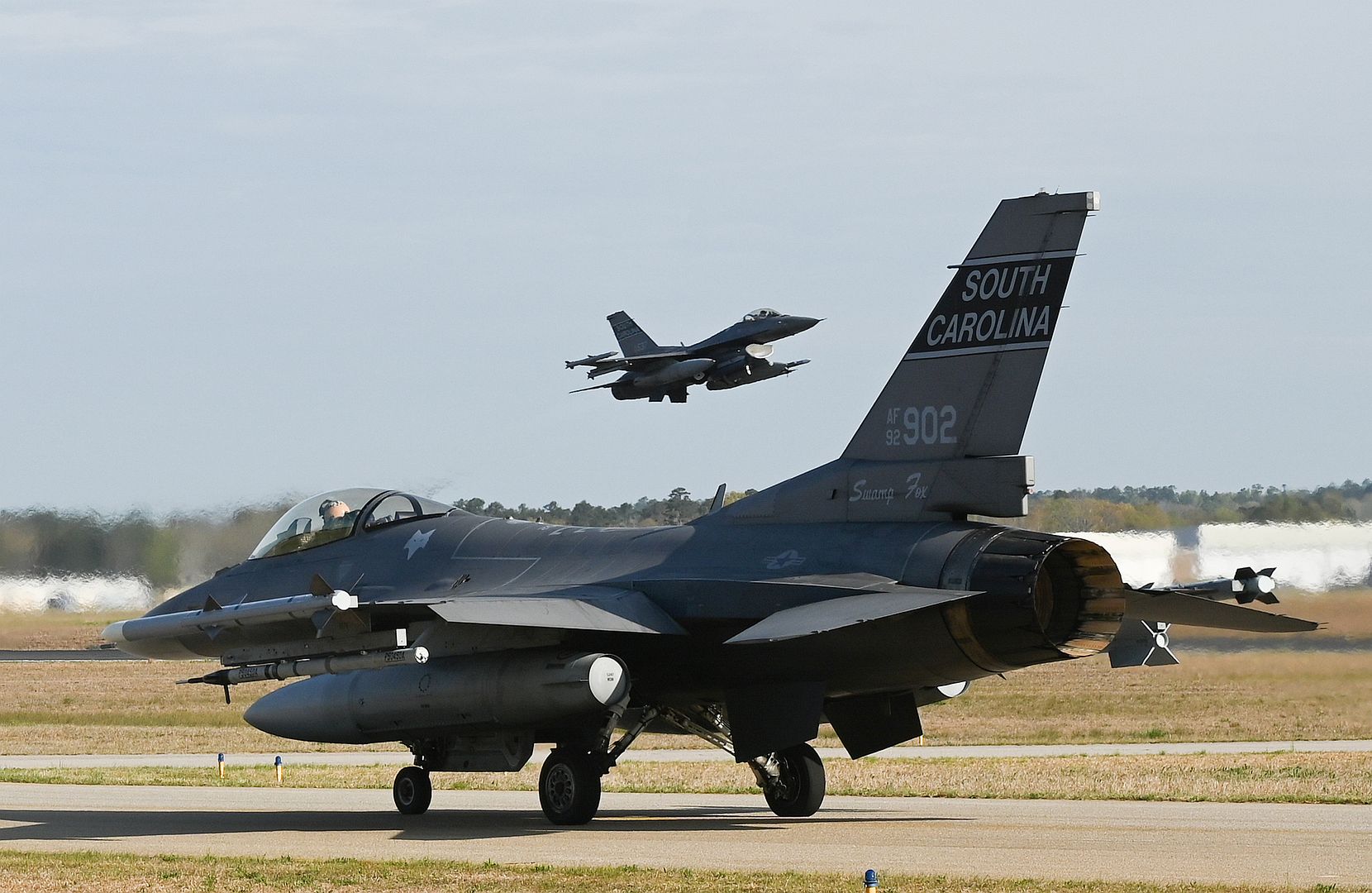 16 Fighting Falcons From The 169th Fighter Wing
