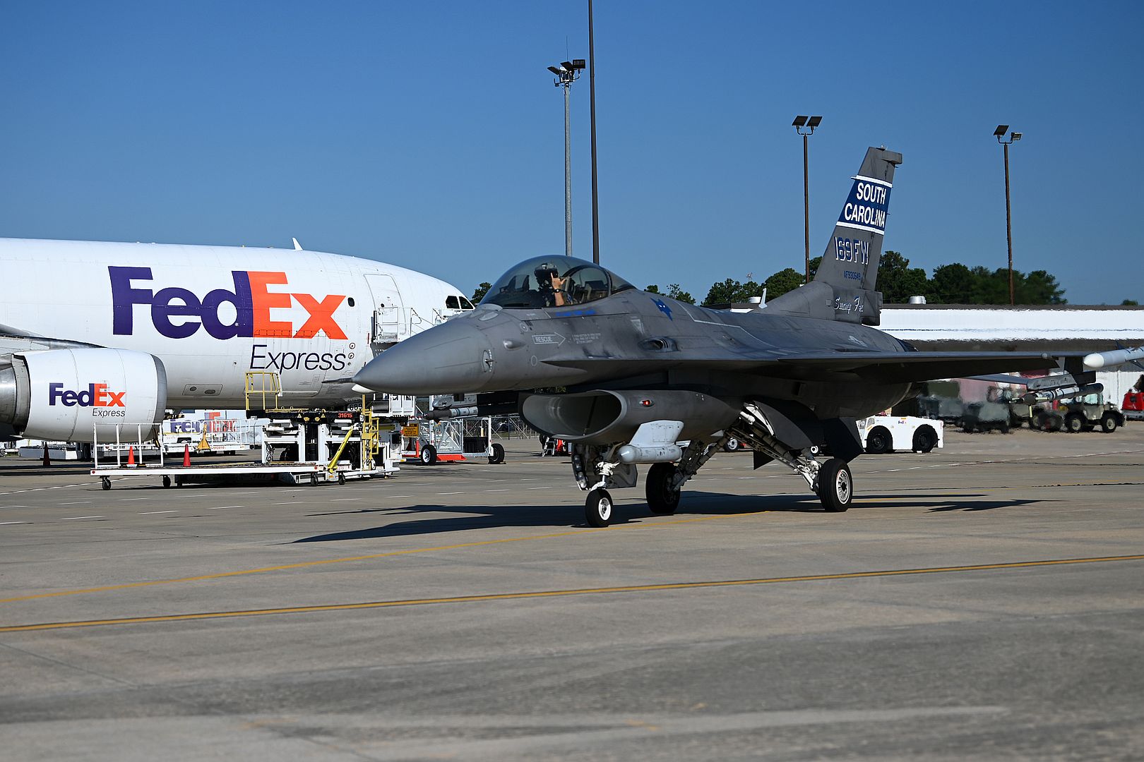 16 Fighter Jet Assigned To The 169th Fighter Wing McEntire Joint National Guard Base Taxis To The Runway In Preparation Of Departure From The Columbia Metropolitan Airport In West Columbia