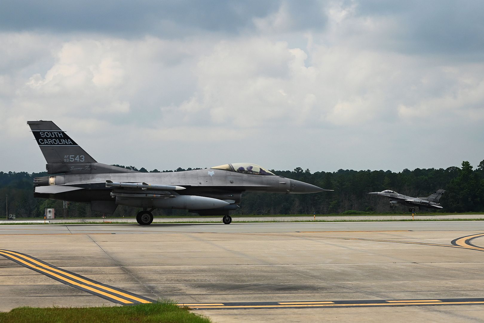 16 Fighter Jets Assigned To The 169th Fighter Wing From McEntire Joint National Guard Base South Carolina