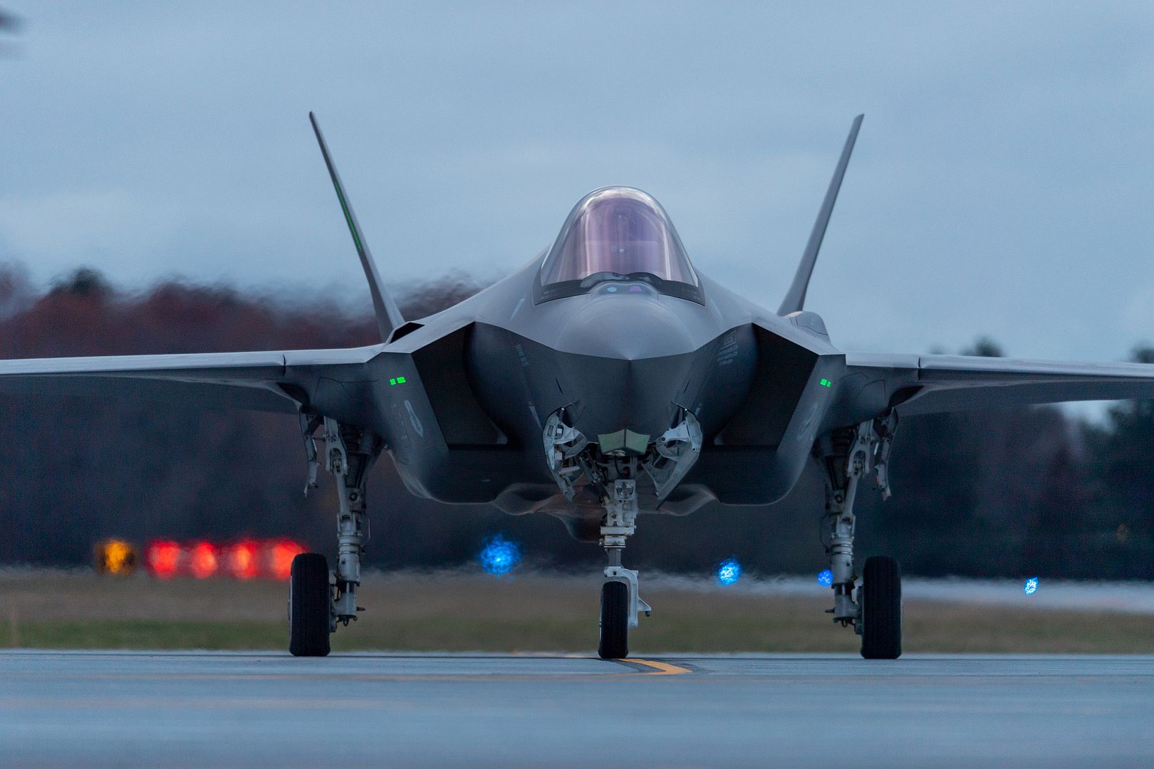 35A Lightning II Pilot Assigned To The 134th Fighter Squadron Vermont Air National Guard Prepares To Depart During A Routine Night Training Mission 35A Lightning II Pilot Assigned To The 134th Fighter Squadron Vermont Air National Guard Prepares To Depart During A Routine Night Training Mission
