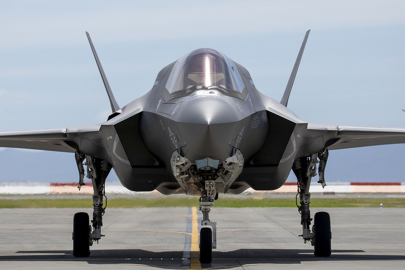 35B Lightning II Aircraft With Marine Fighter Attack Squadron 242 Taxis The Flight Line At Marine Corps Air Station Iwakuni Japan June 28 2022 35B Lightning II Aircraft With Marine Fighter Attack Squadron 242 Taxis The Flight Line At Marine Corps Air Station Iwakuni Japan June 28 2022