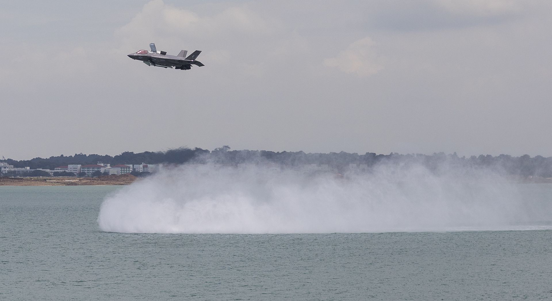 35B Lightning II With Marine Fighter Attack Squadron 242 Hovers During An Aerial Demonstration At The Singapore Airshow 2022 Near Changi Exhibition Center