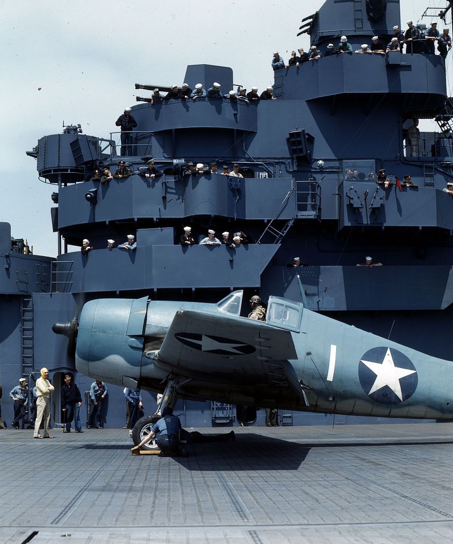 F6f Warms Up And Ready For Takeoff From The USS Yorktown